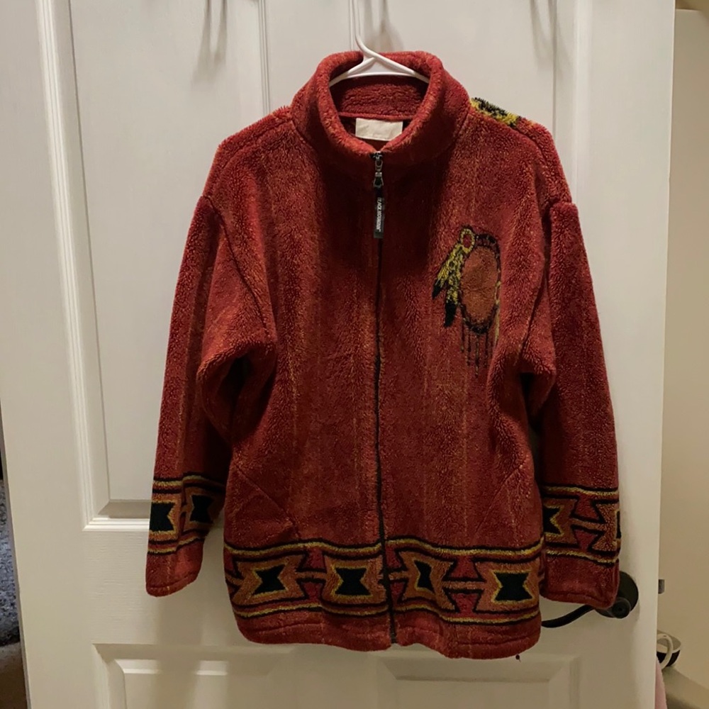 Vintage Red Fleece Coat